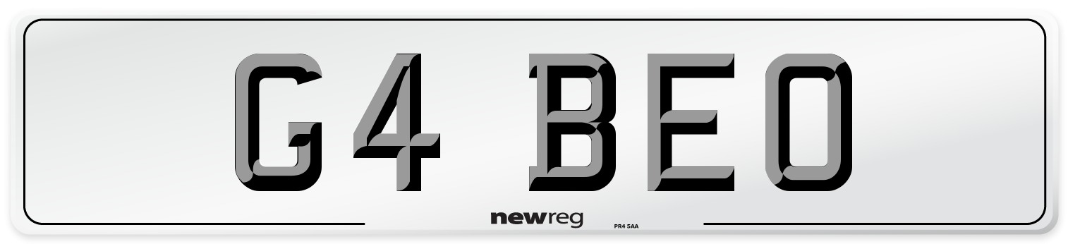 G4 BEO Number Plate from New Reg